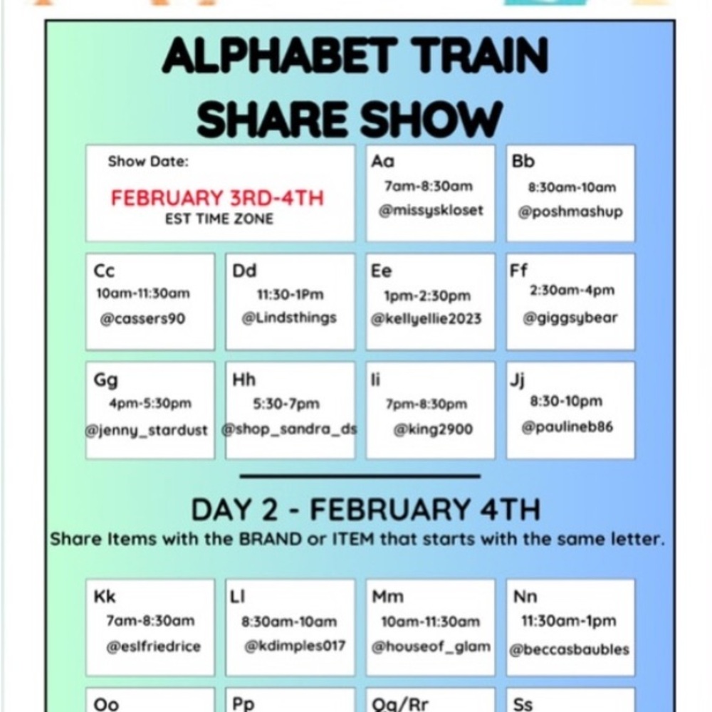 LIVE LISTING! 2/03 Alphabet Train Share Show โGโ 1 PM PST/4 PM EST. - Picture 1 of 15